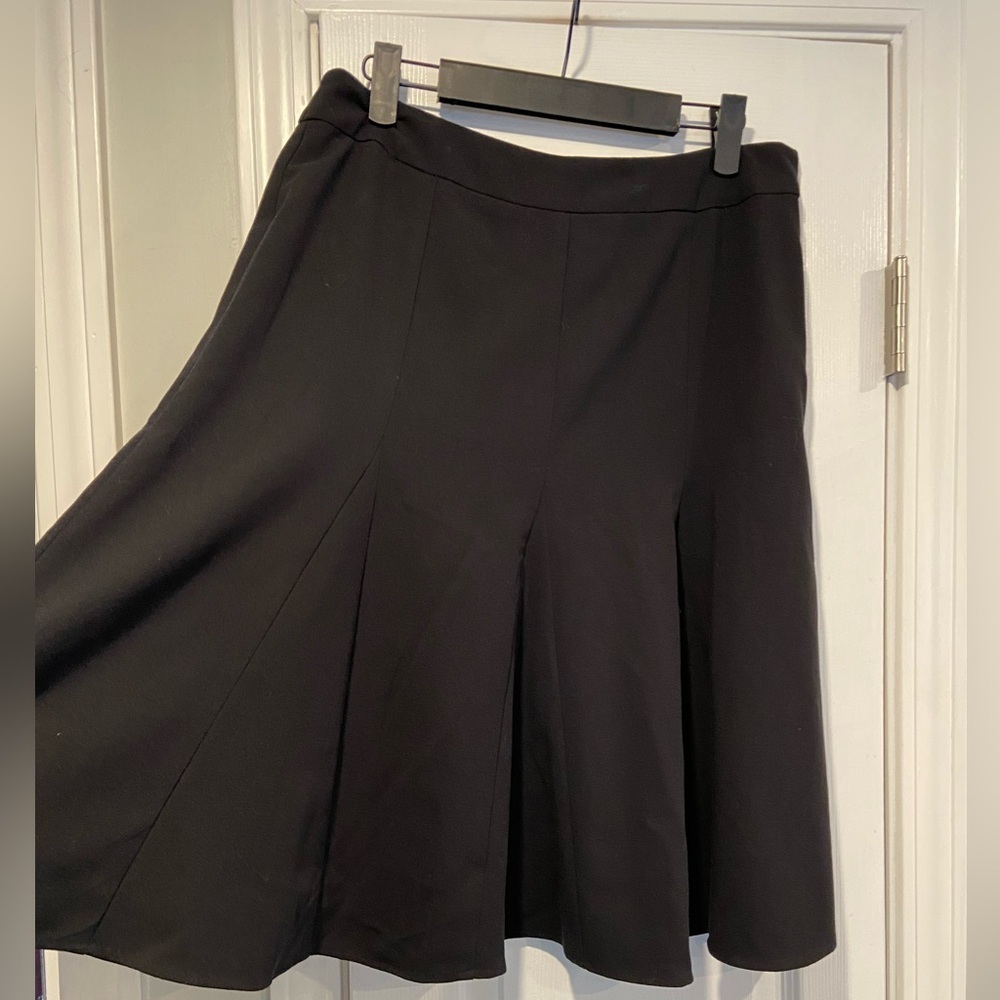 Emma James Size 12 Black Tulip Hem Stretch Side Zip Midi Skirt - Picture 2 of 7